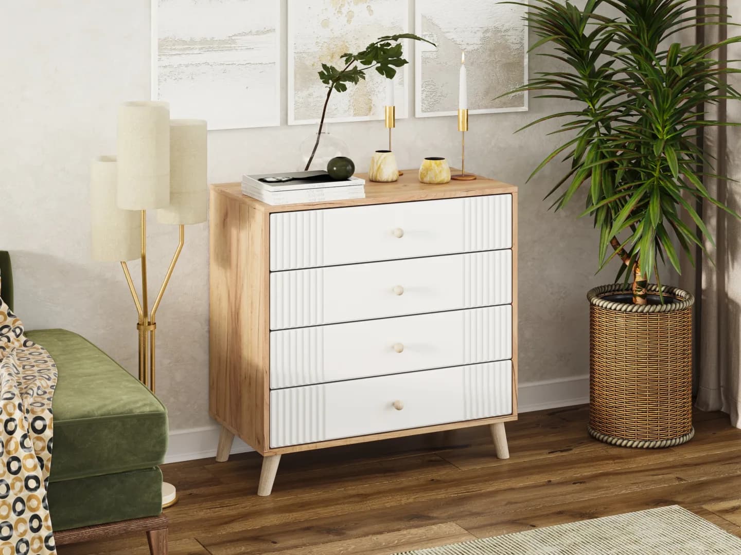 Komoda K-4 MDF Retro Komodos Miegamojo baldai Svetainės baldai Vaikų baldai