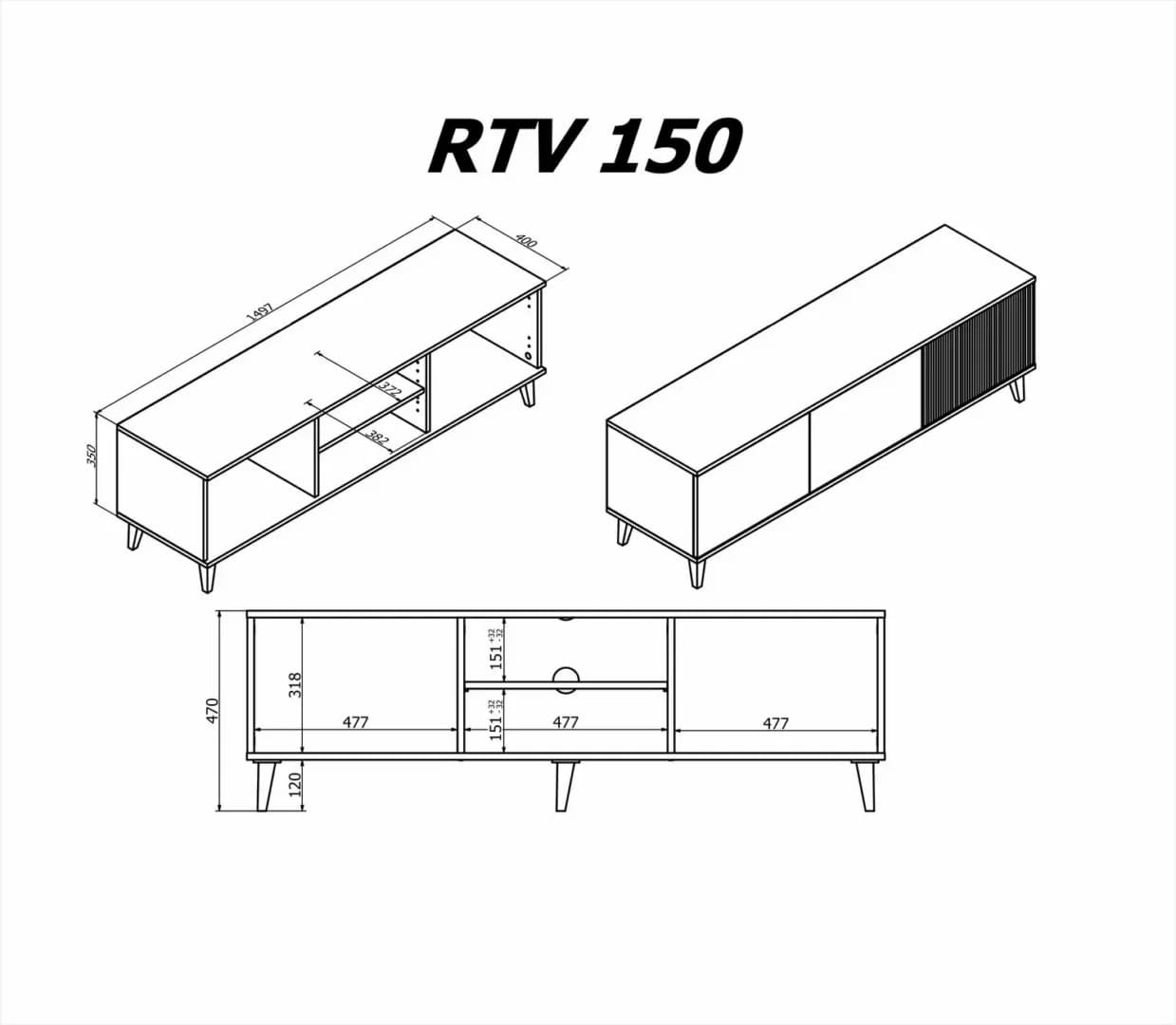 TV staliukas RANDOM RTV-1 Svetainės baldai TV staliukai