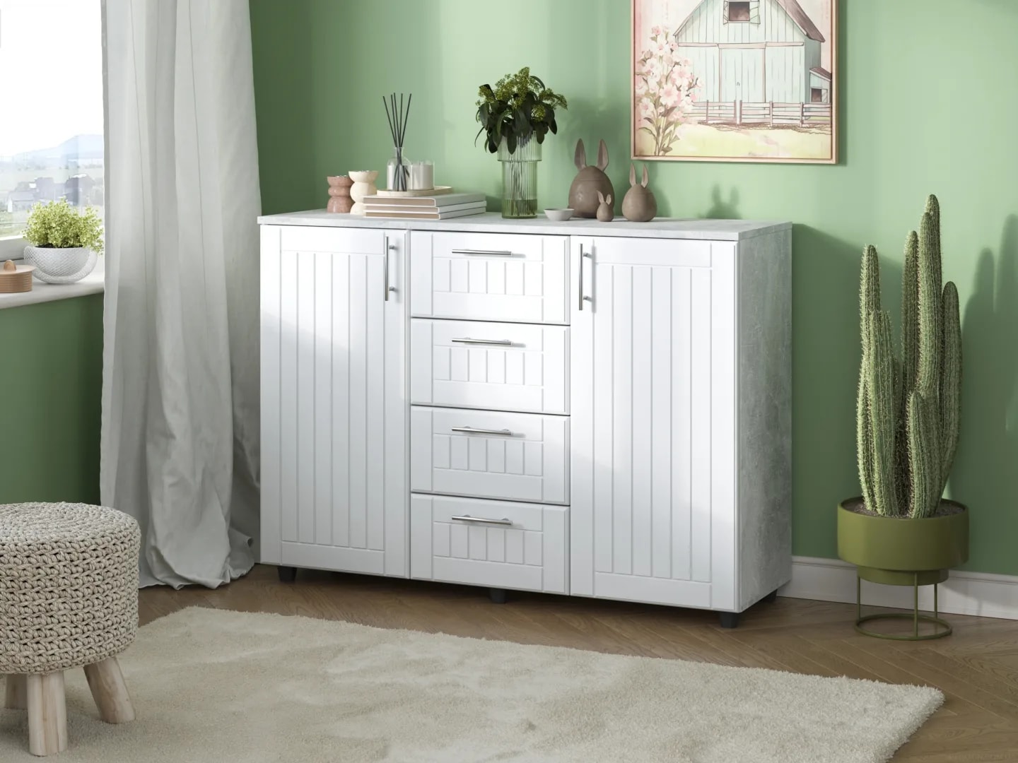 Komoda K-4+2 MDF Komodos Miegamojo baldai Svetainės baldai Vaikų baldai