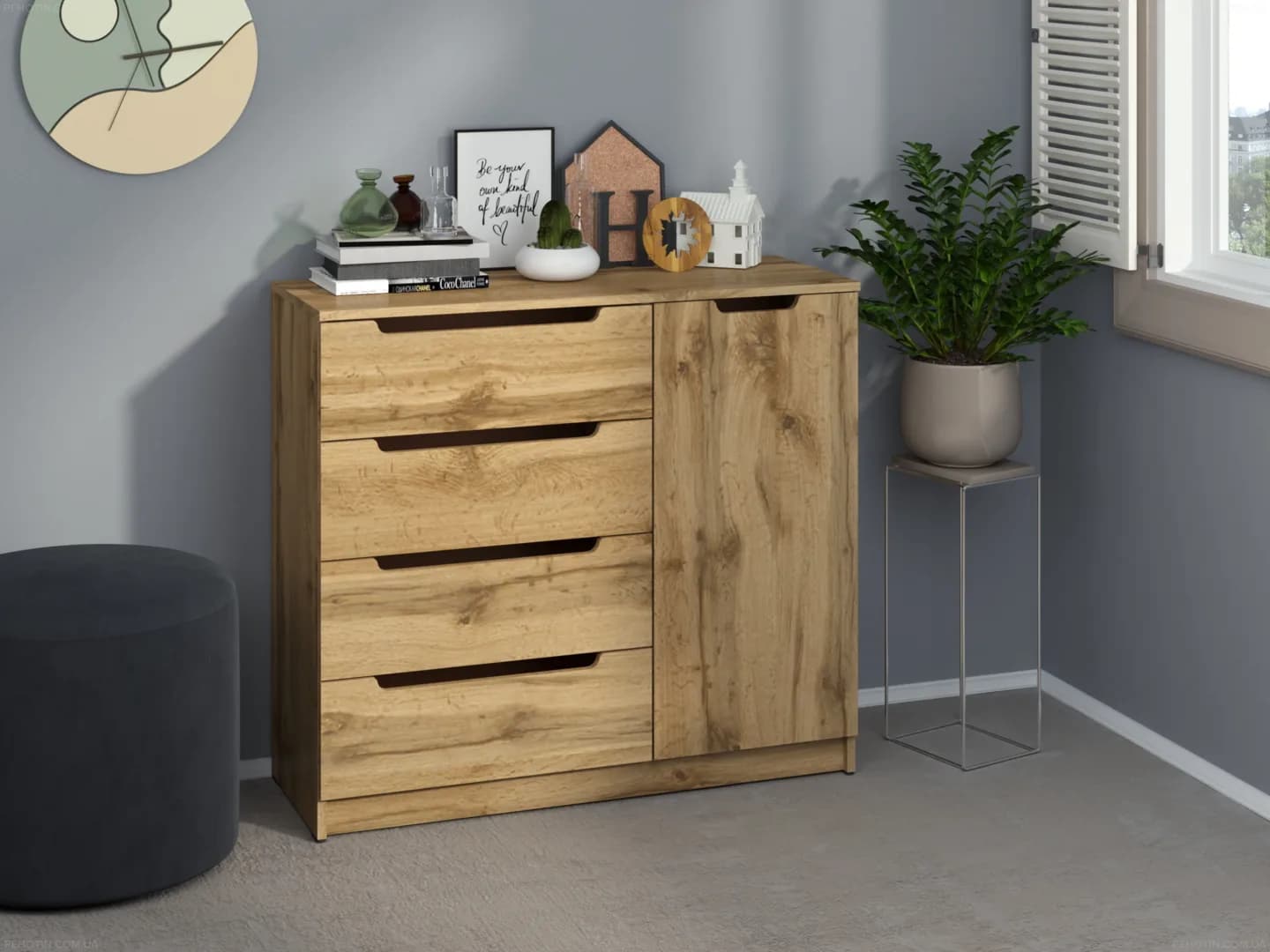 Komoda K-4+1 ECO Komodos Miegamojo baldai Svetainės baldai Vaikų baldai