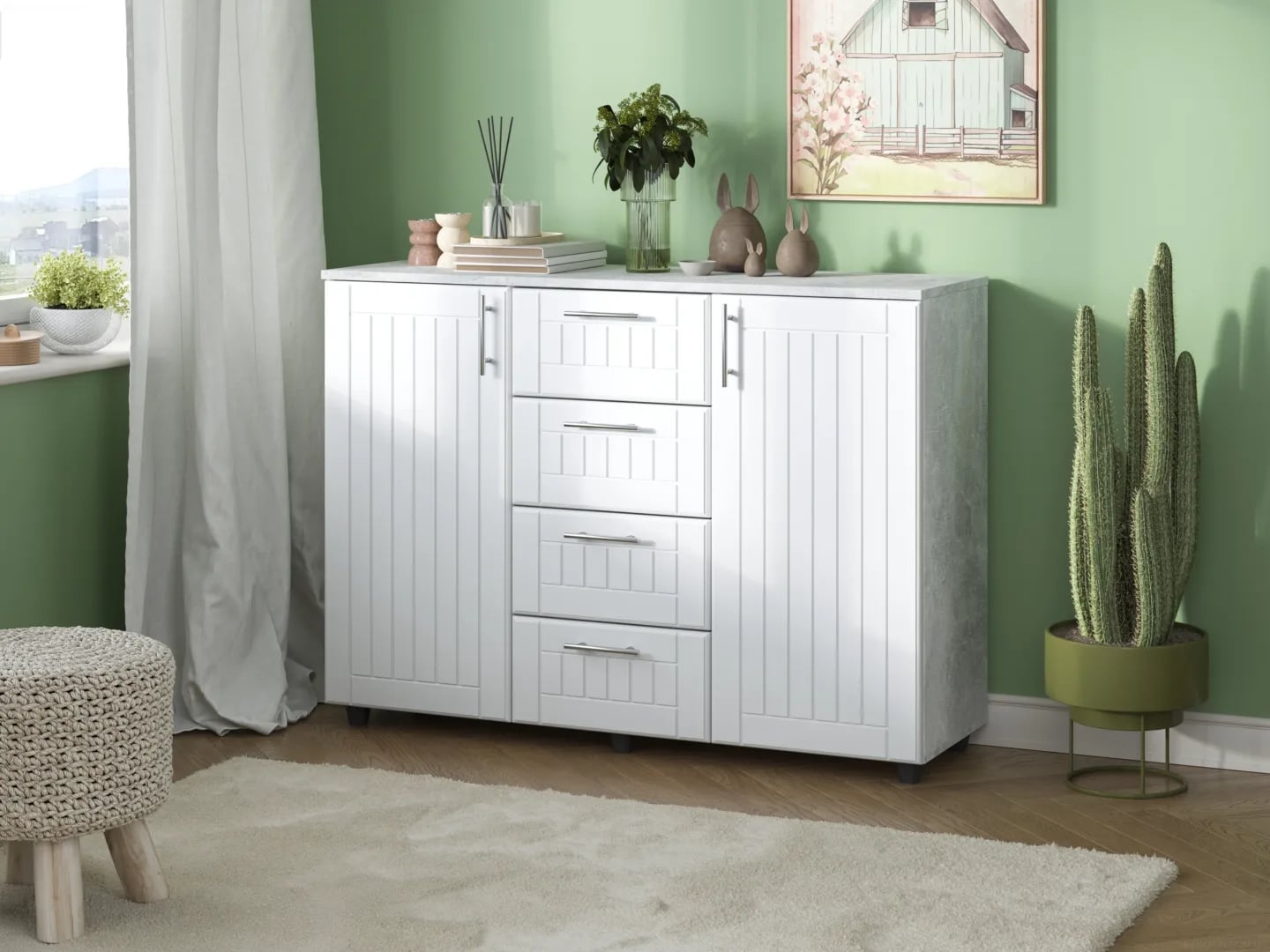 Komoda K-4+2 MDF Komodos Miegamojo baldai Svetainės baldai Vaikų baldai