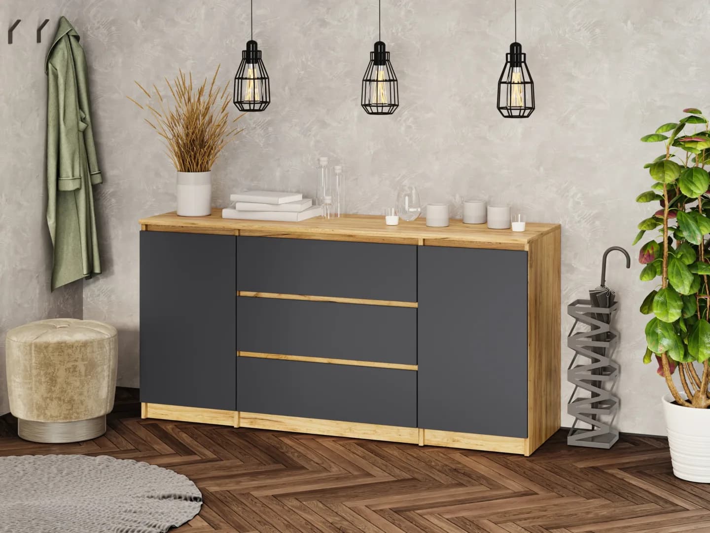 Komoda NS-3+2 Komodos Miegamojo baldai Svetainės baldai Vaikų baldai