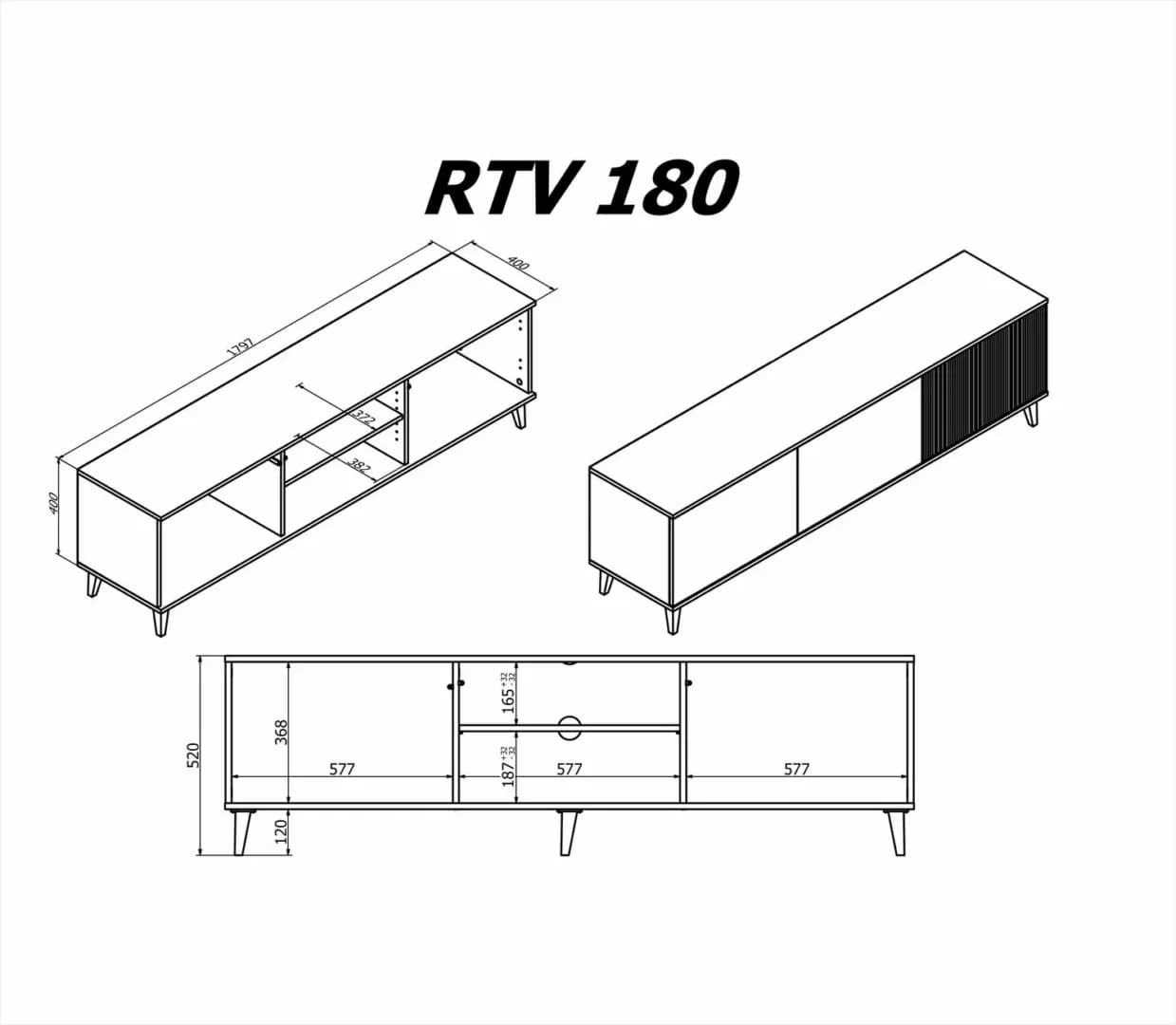 TV staliukas RANDOM RTV-2 Svetainės baldai TV staliukai