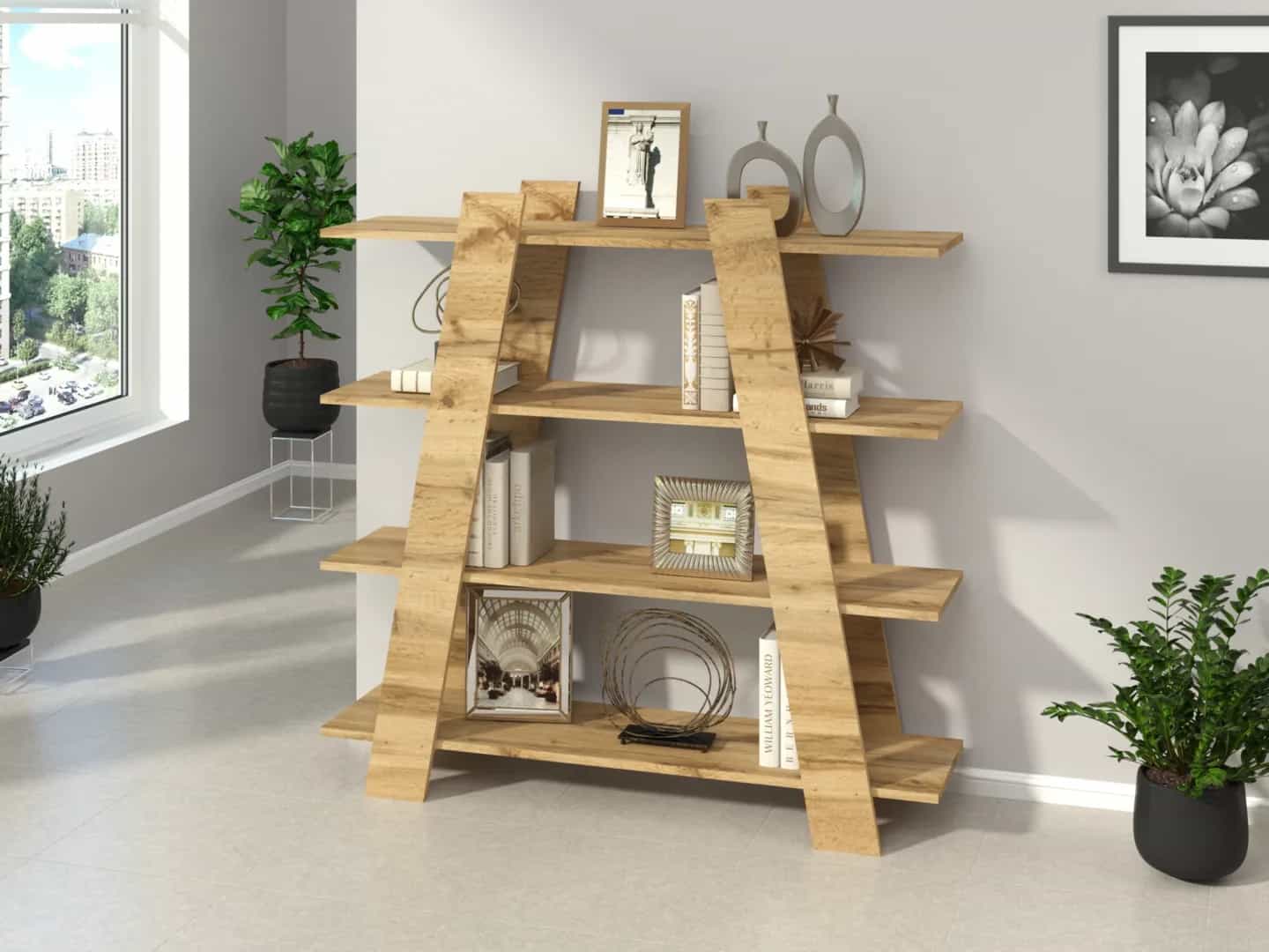 Lentyna Bookshelf-Pyramida